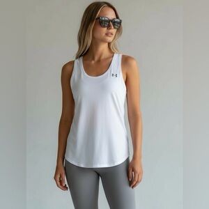 Under Armour Women's Size‎ Large Tank Top Athletic Activewear Sleeveless White